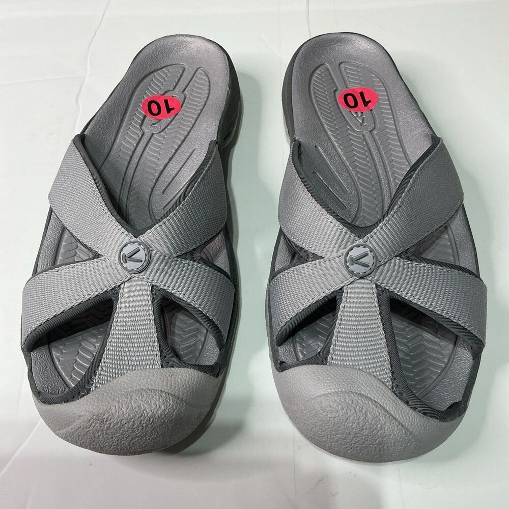 Keen Women's Bali TG Slide Sandals Alloy/Steel Grey Size 10 Regular Fit
